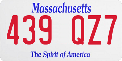 MA license plate 439QZ7
