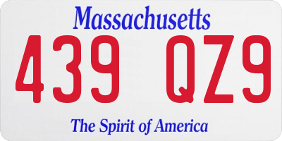 MA license plate 439QZ9