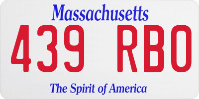 MA license plate 439RB0