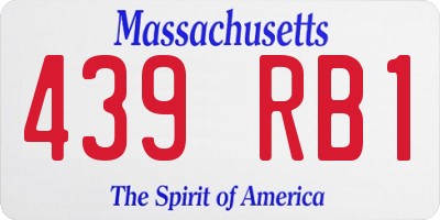MA license plate 439RB1