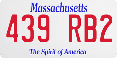 MA license plate 439RB2