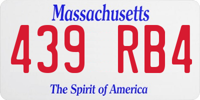 MA license plate 439RB4