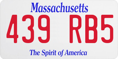 MA license plate 439RB5