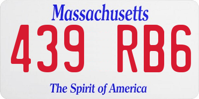 MA license plate 439RB6