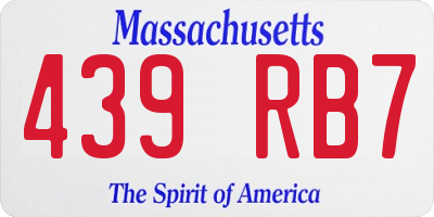 MA license plate 439RB7