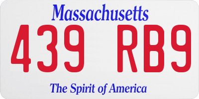 MA license plate 439RB9