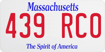 MA license plate 439RC0