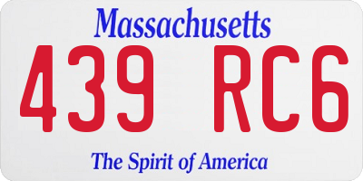 MA license plate 439RC6