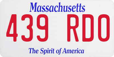 MA license plate 439RD0