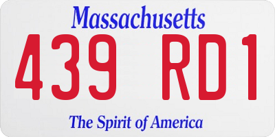 MA license plate 439RD1
