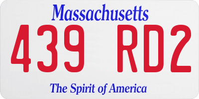 MA license plate 439RD2