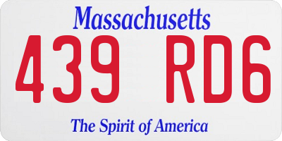 MA license plate 439RD6