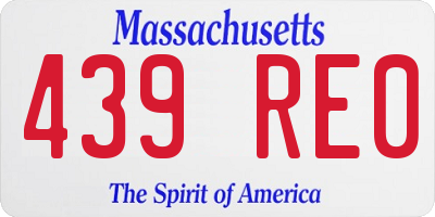 MA license plate 439RE0