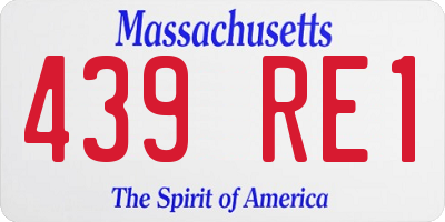 MA license plate 439RE1