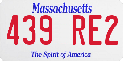 MA license plate 439RE2