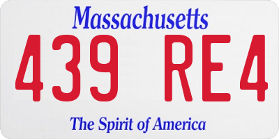 MA license plate 439RE4