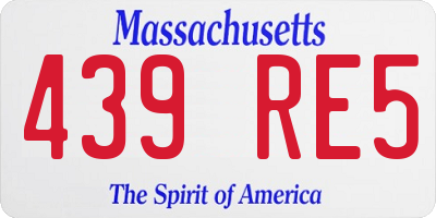 MA license plate 439RE5