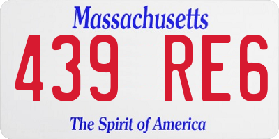 MA license plate 439RE6