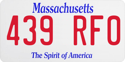 MA license plate 439RF0