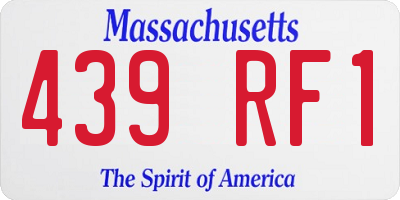 MA license plate 439RF1