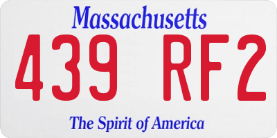 MA license plate 439RF2