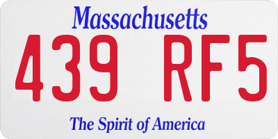 MA license plate 439RF5