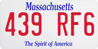 MA license plate 439RF6