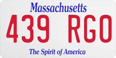MA license plate 439RG0