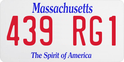 MA license plate 439RG1