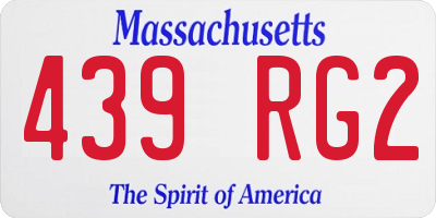 MA license plate 439RG2