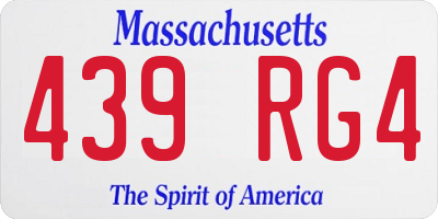 MA license plate 439RG4