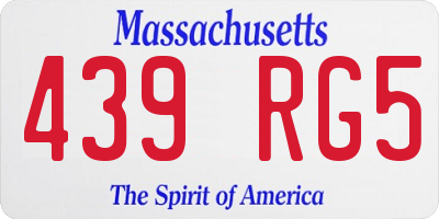 MA license plate 439RG5