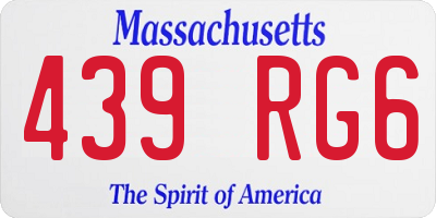 MA license plate 439RG6