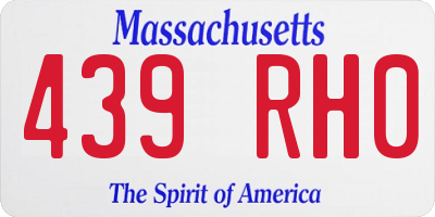 MA license plate 439RH0