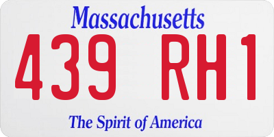 MA license plate 439RH1