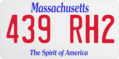 MA license plate 439RH2