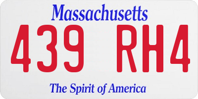 MA license plate 439RH4