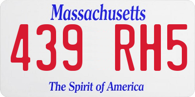 MA license plate 439RH5