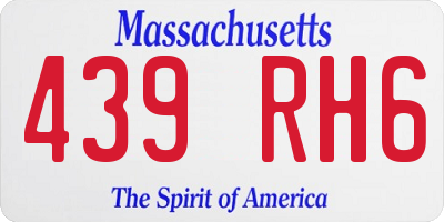 MA license plate 439RH6