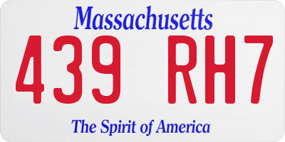MA license plate 439RH7
