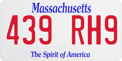 MA license plate 439RH9