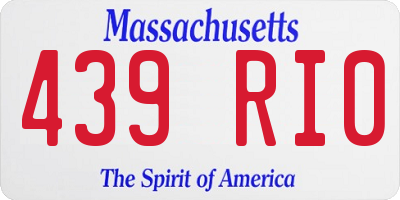 MA license plate 439RI0