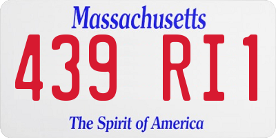 MA license plate 439RI1