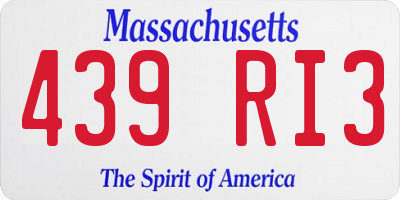 MA license plate 439RI3
