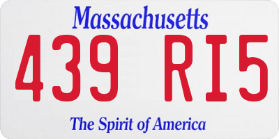 MA license plate 439RI5