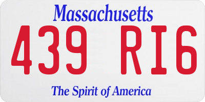 MA license plate 439RI6