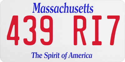 MA license plate 439RI7