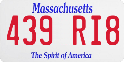 MA license plate 439RI8