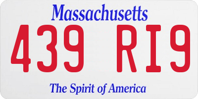 MA license plate 439RI9