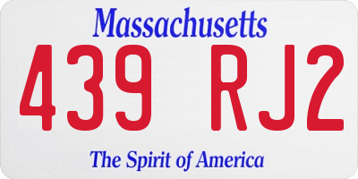 MA license plate 439RJ2